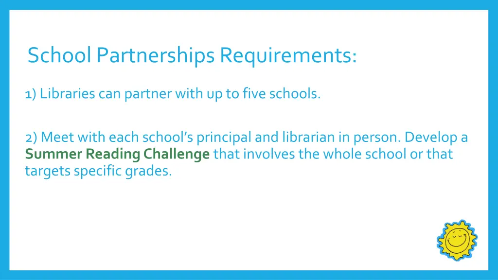 school partnerships requirements