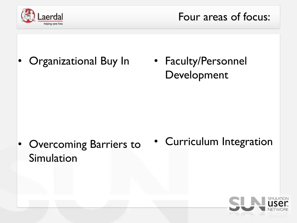 four areas of focus