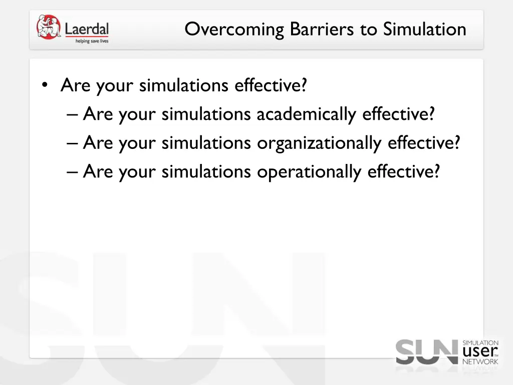 overcoming barriers to simulation 3