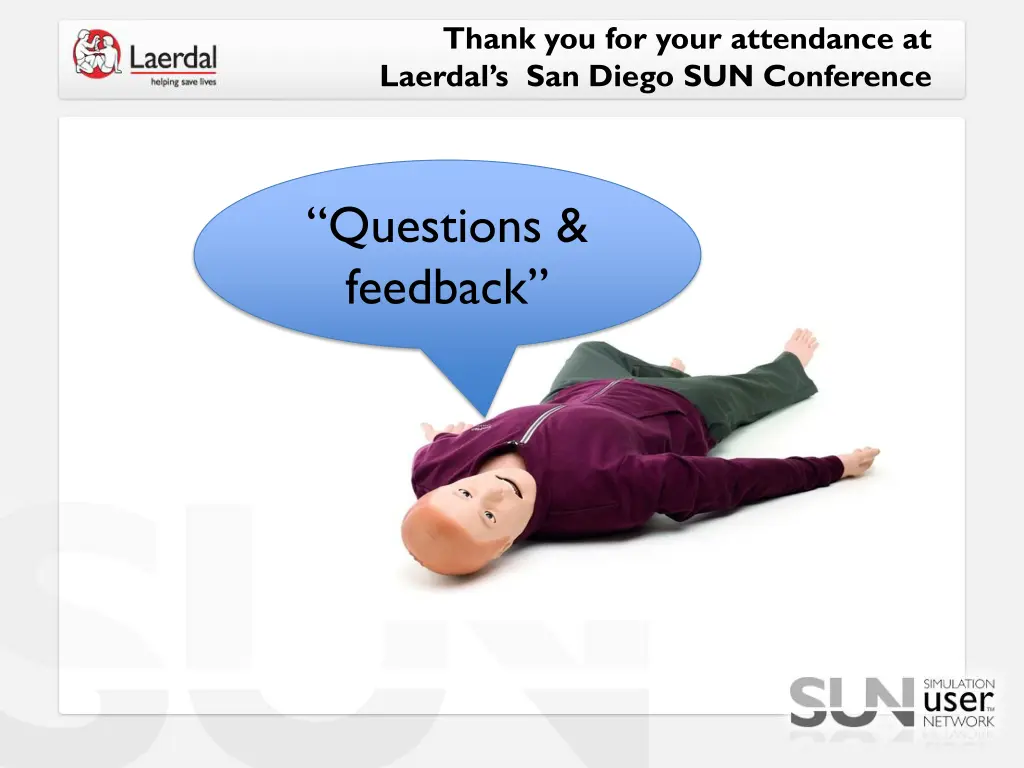 thank you for your attendance at laerdal