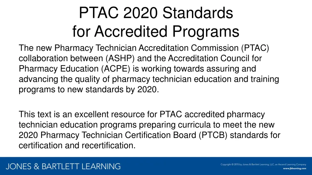 ptac 2020 standards for accredited programs