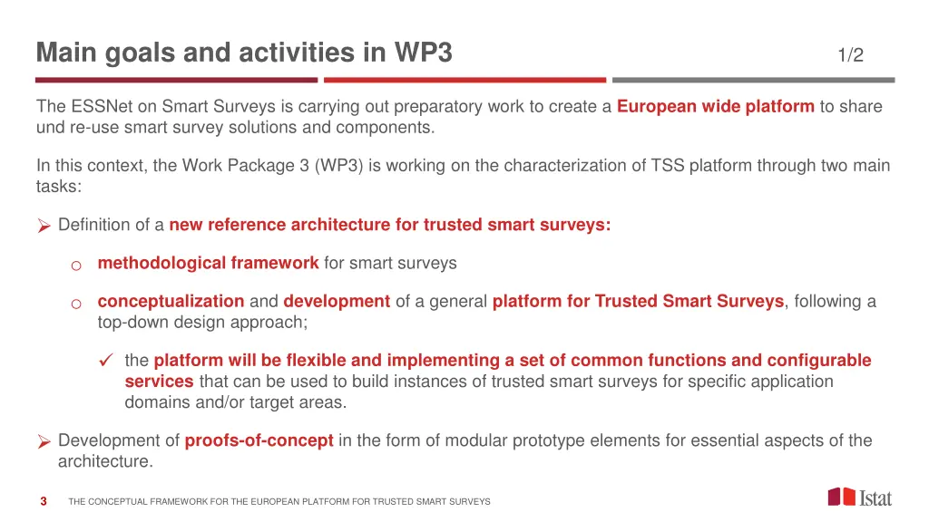 main goals and activities in wp3