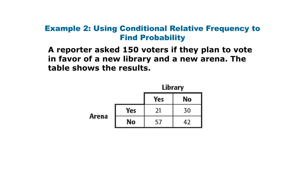 example 2 using conditional relative frequency