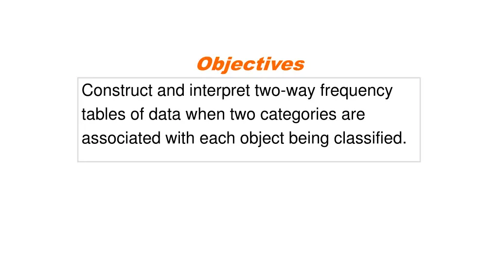 objectives