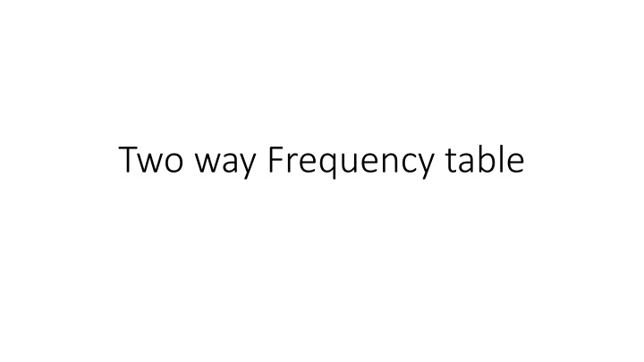 two way frequency table