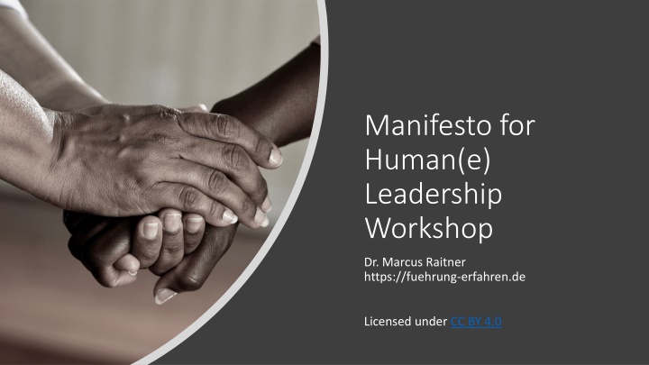 manifesto for human e leadership workshop