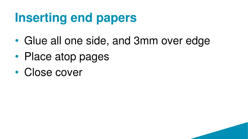 inserting end papers