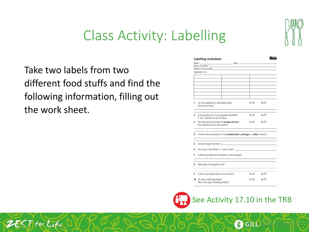 class activity labelling