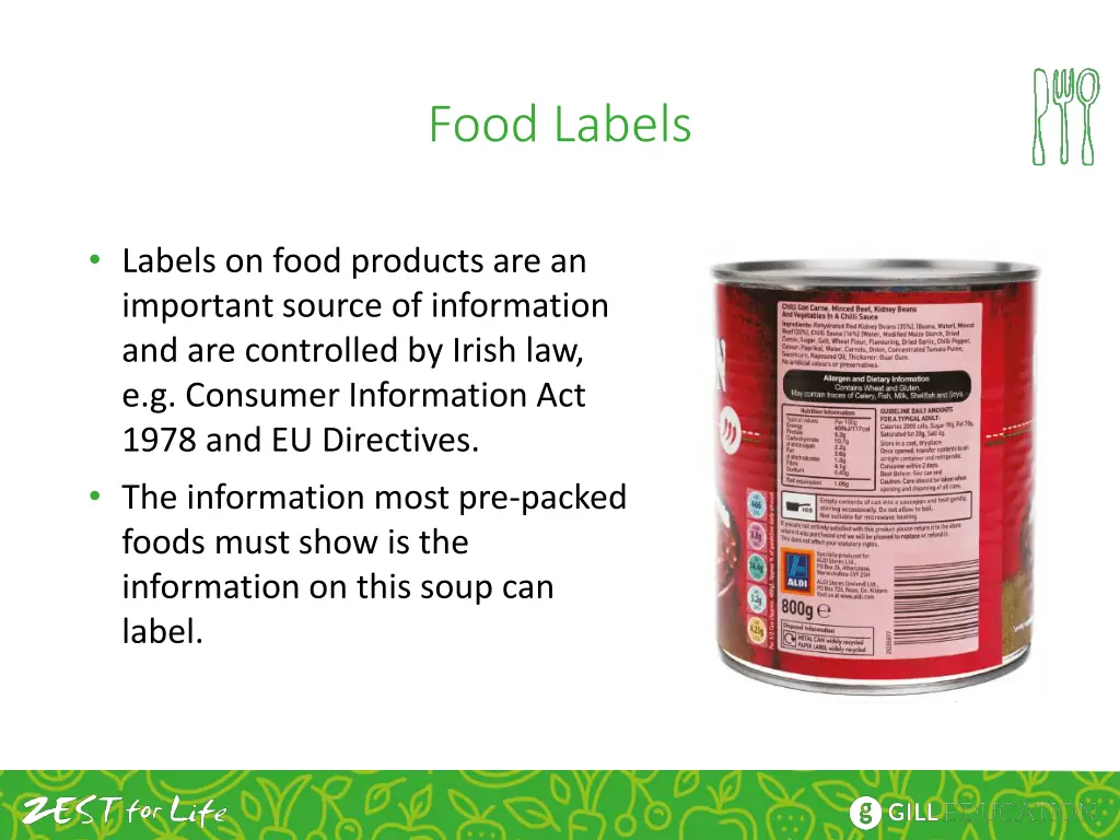 food labels