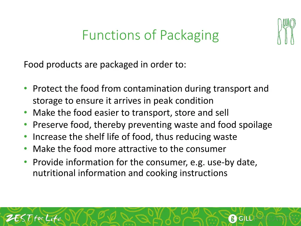 functions of packaging