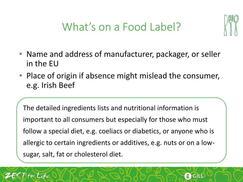 what s on a food label 1