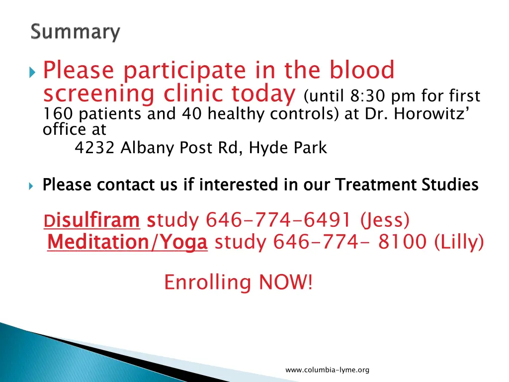 please participate in the blood screening clinic