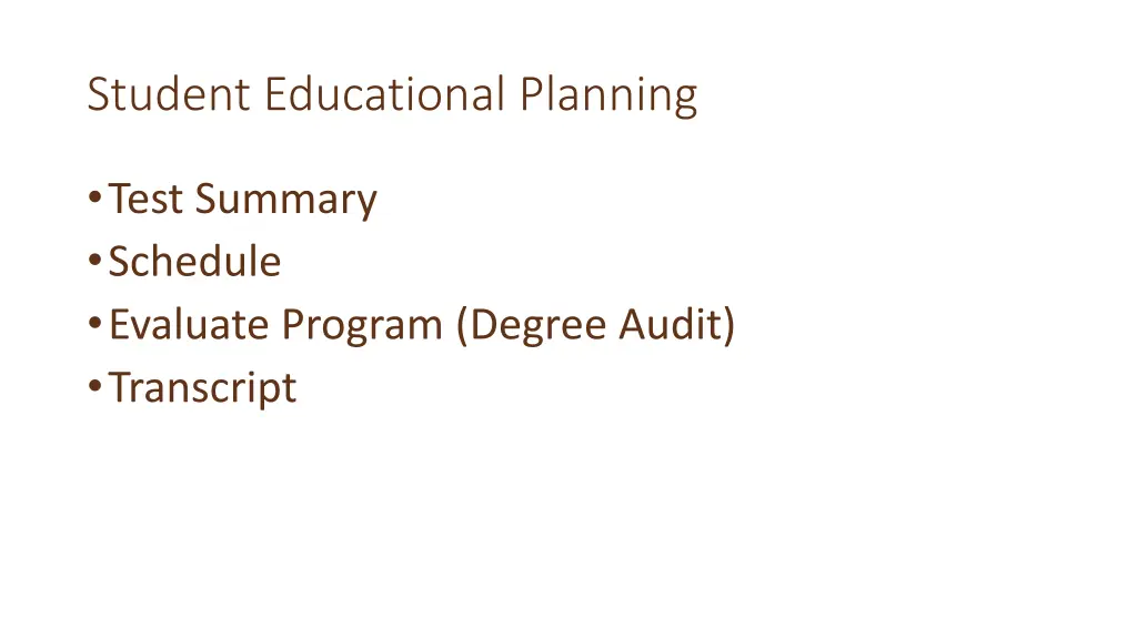 student educational planning 2