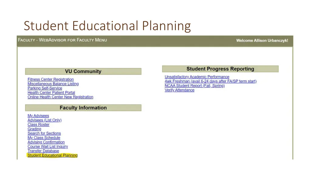 student educational planning