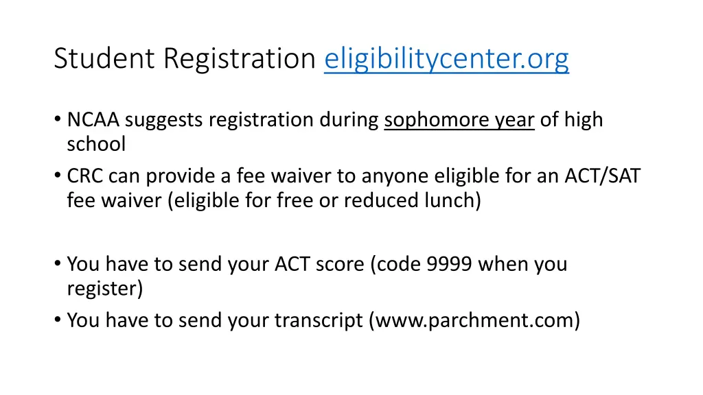 student registration eligibilitycenter org