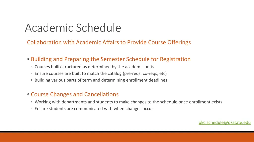 academic schedule