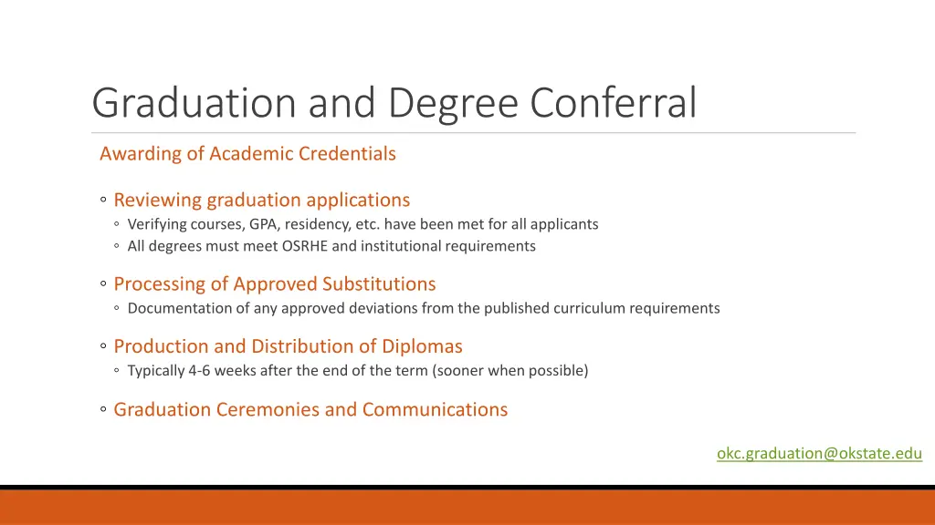 graduation and degree conferral