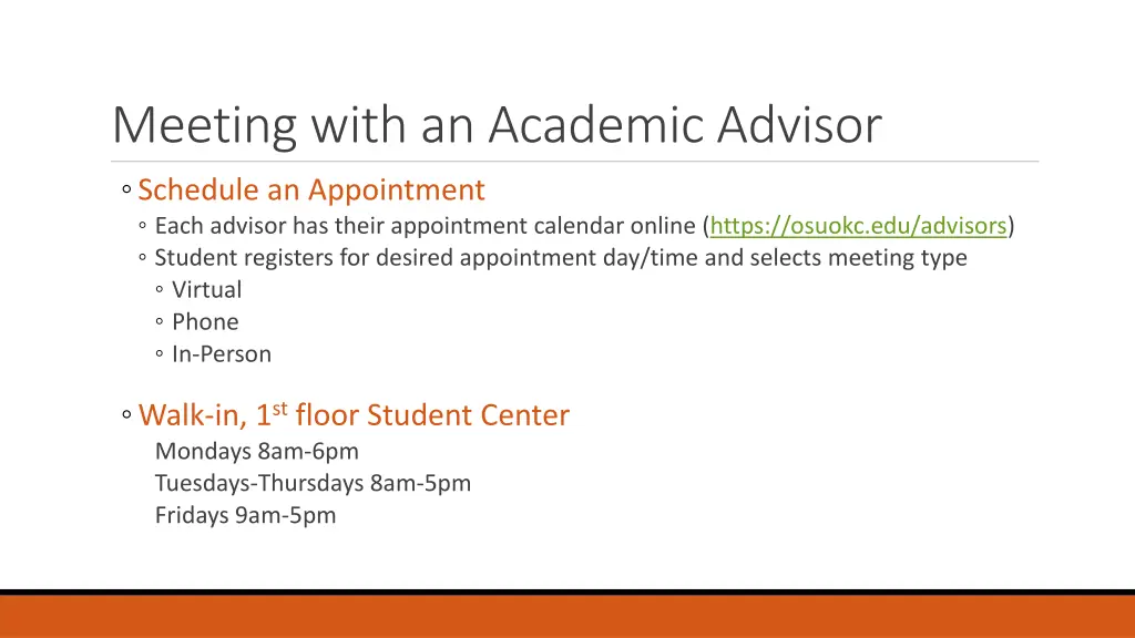 meeting with an academic advisor