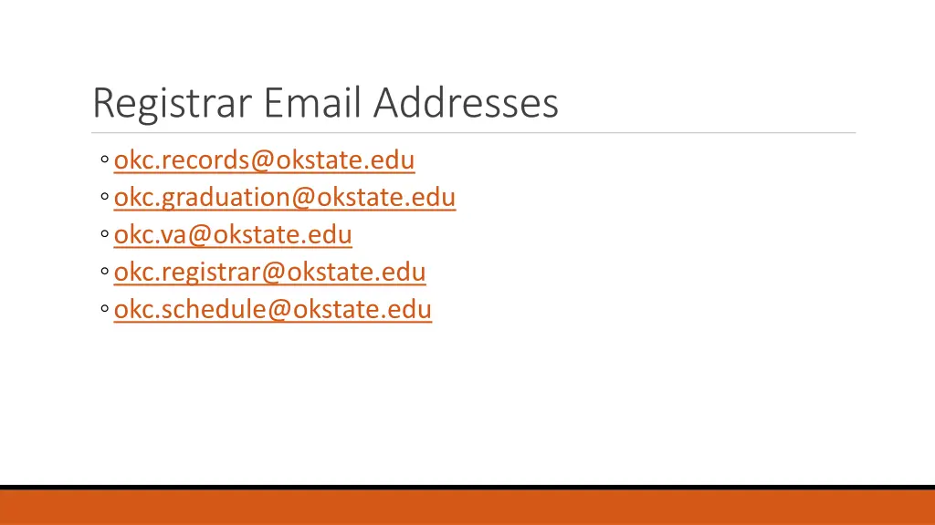 registrar email addresses