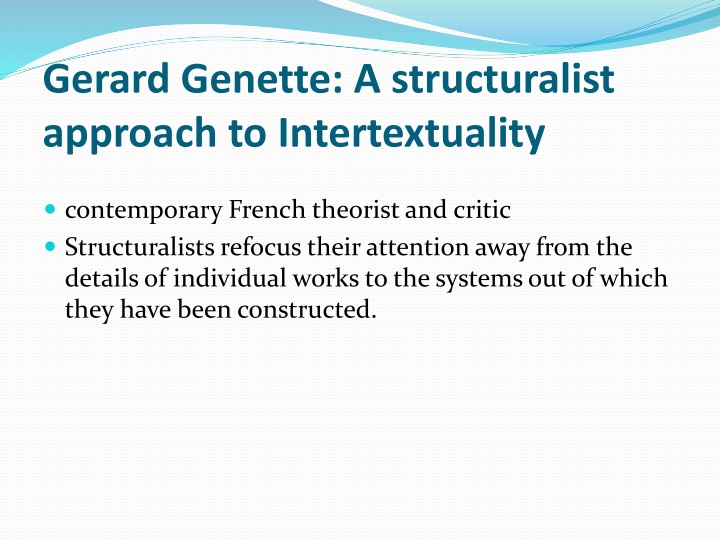 gerard genette a structuralist approach