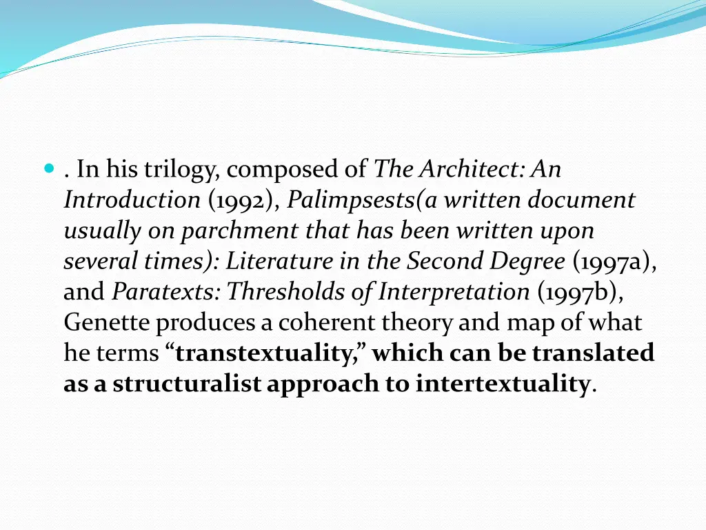 in his trilogy composed of the architect