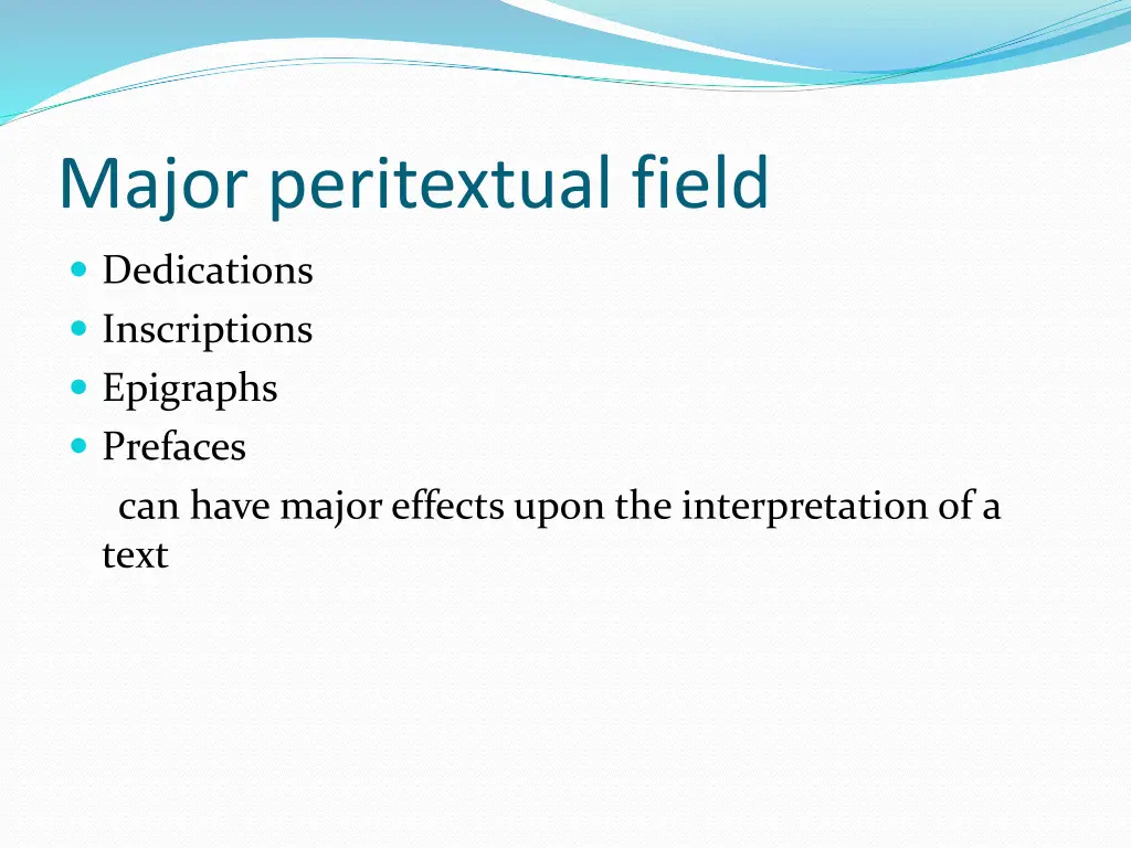 major peritextual field