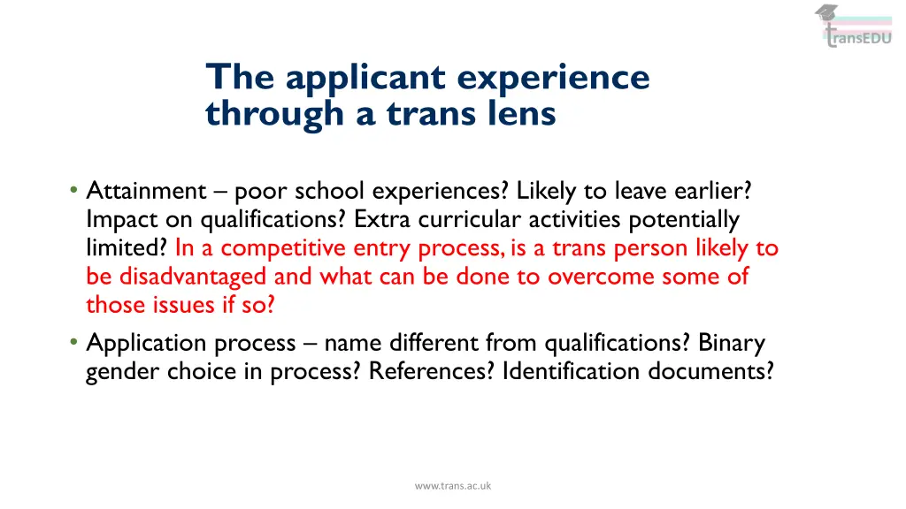 the applicant experience through a trans lens