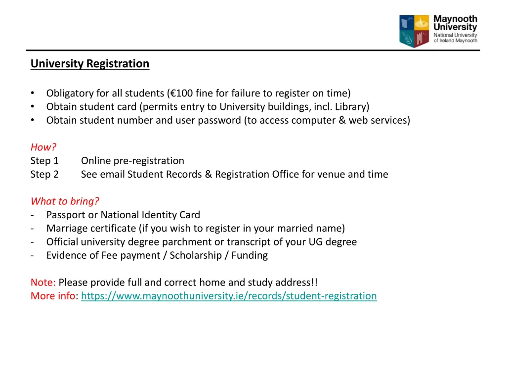 university registration