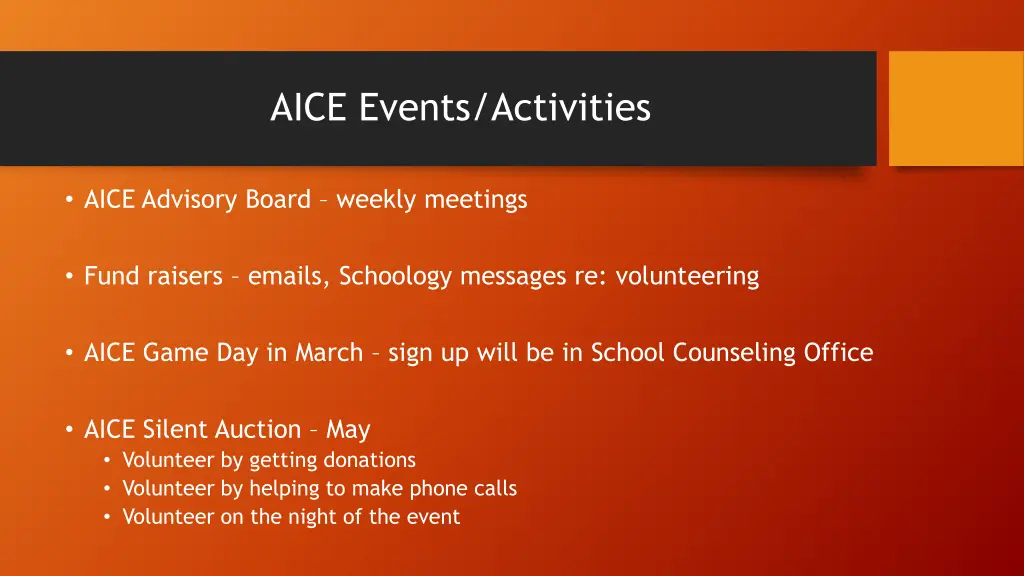 aice events activities