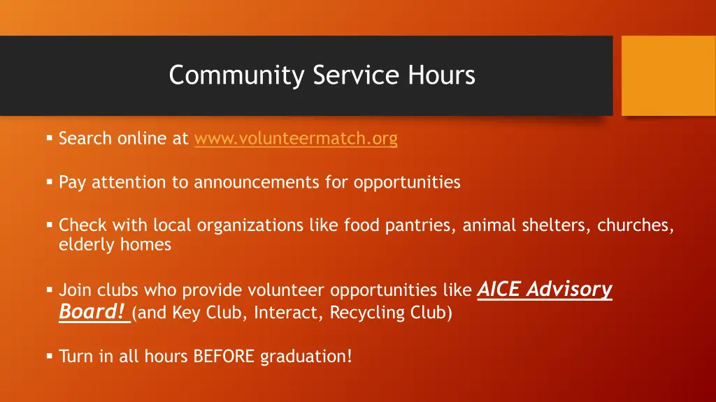 community service hours