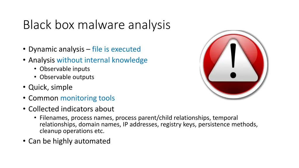 black box malware analysis 1