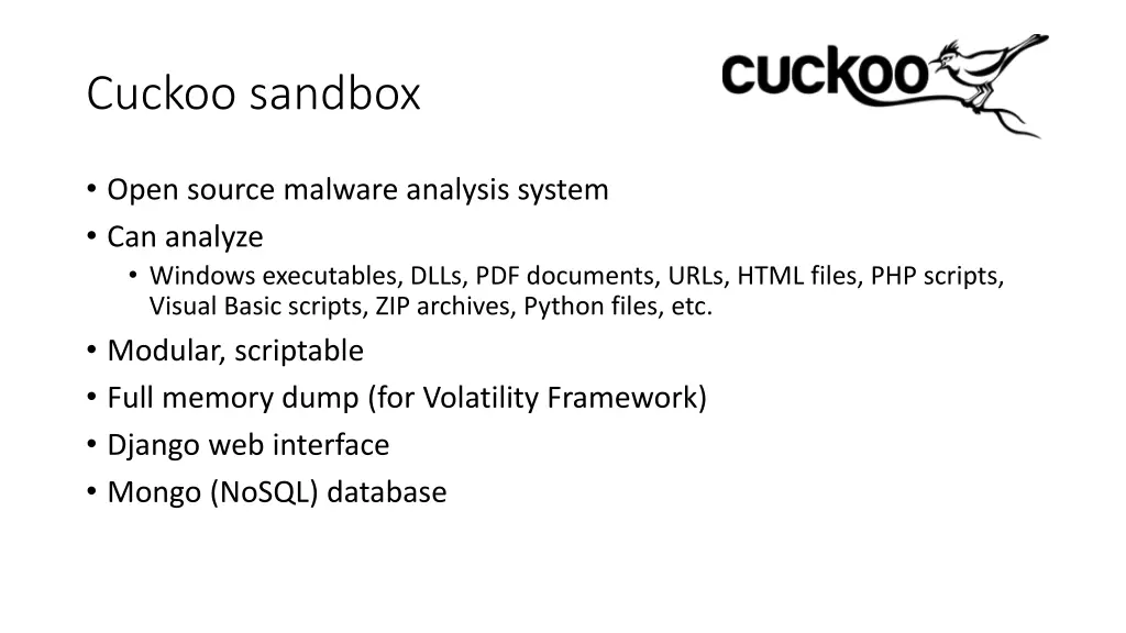 cuckoo sandbox