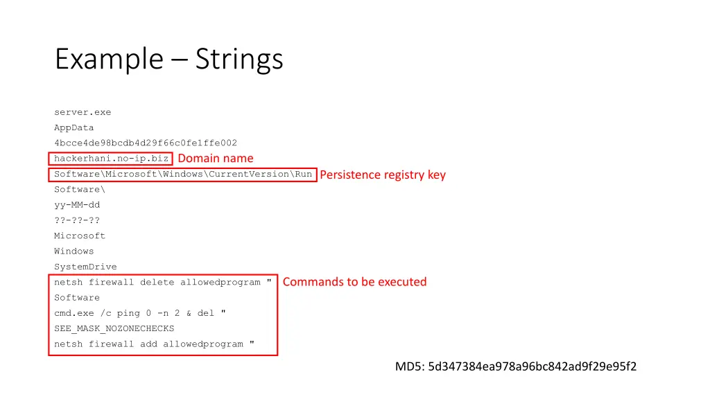 example strings