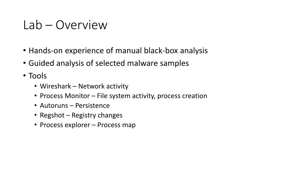 lab overview