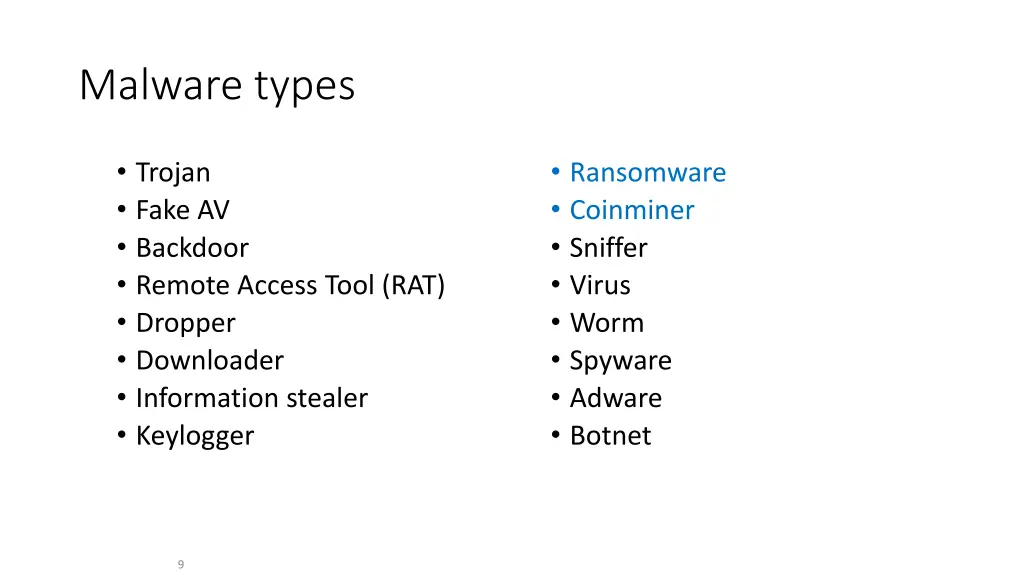 malware types