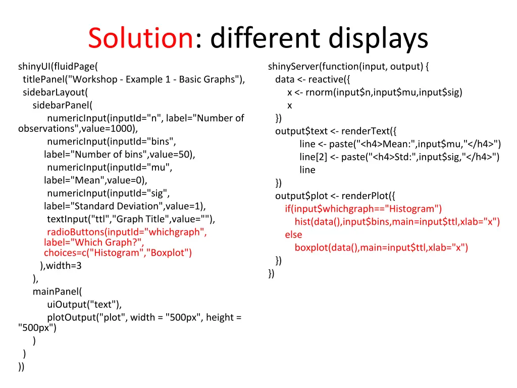 solution different displays 1