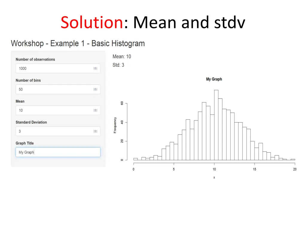 solution mean and stdv