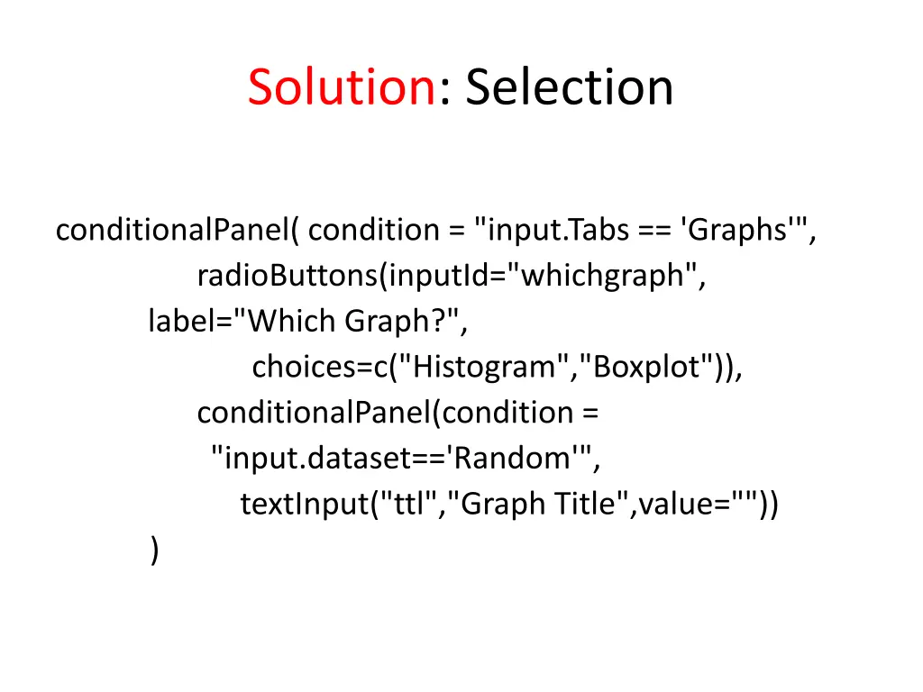 solution selection