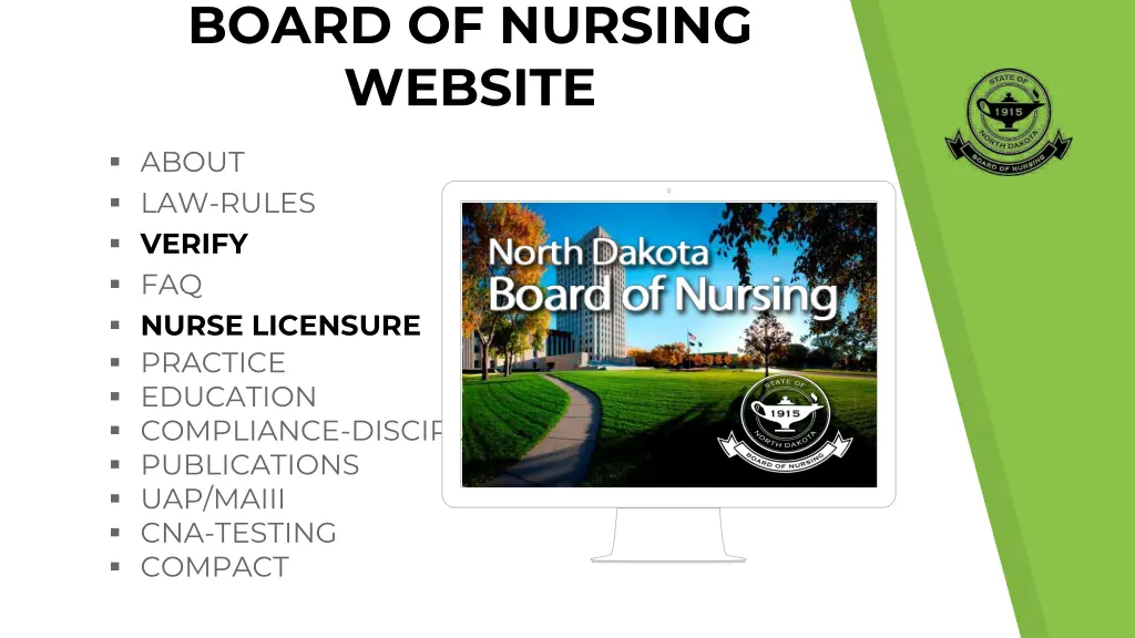 board of nursing website