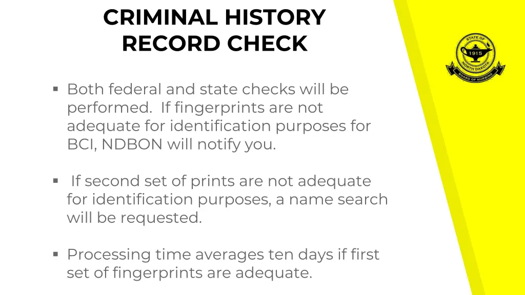 criminal history record check