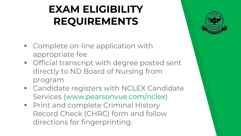 exam eligibility requirements