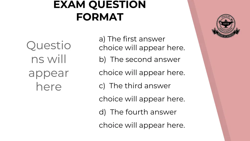 exam question format