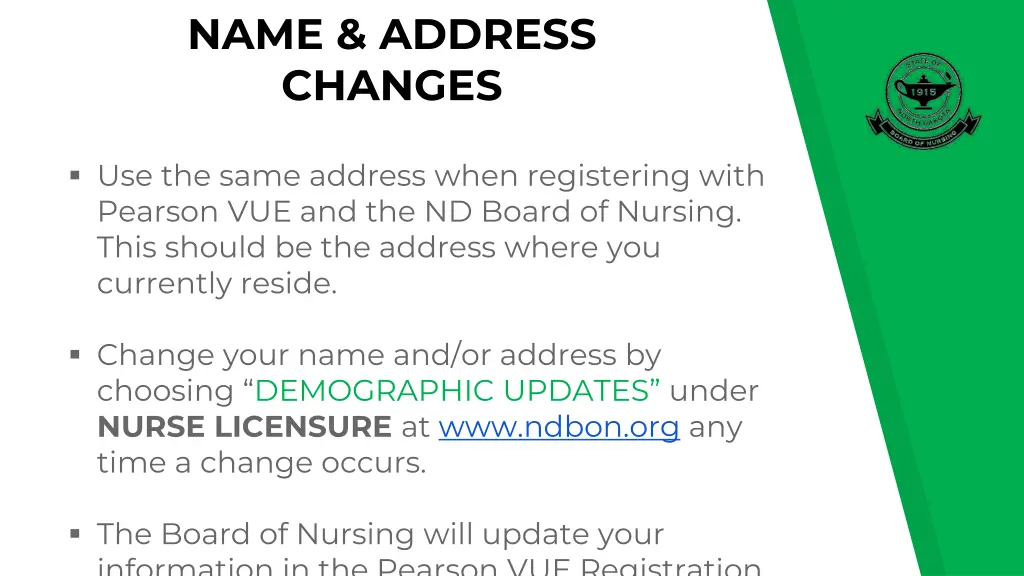 name address changes