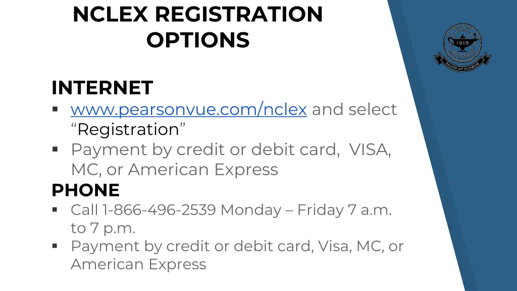 nclex registration options