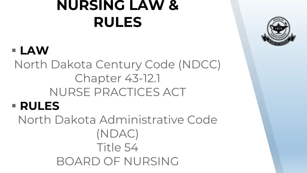 nursing law rules