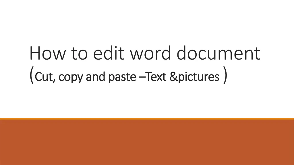 how to edit word document cut copy and paste