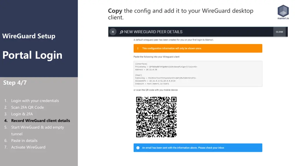 copy the config and add it to your wireguard