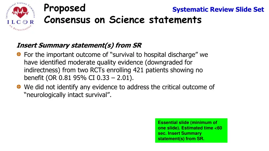 proposed consensus on science statements