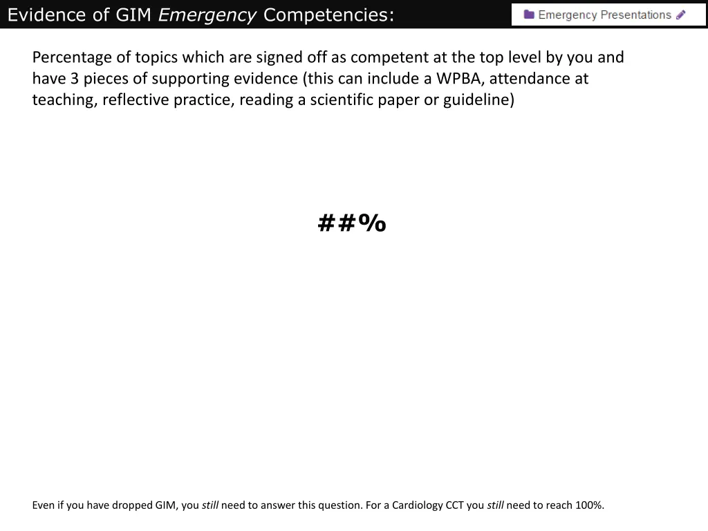 evidence of gim emergency competencies