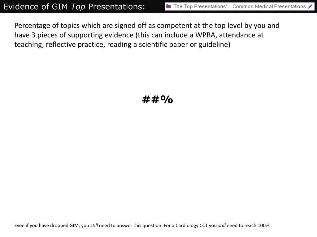 evidence of gim top presentations